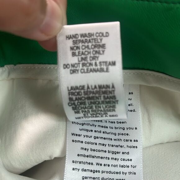 Good American Faux Leather Straight Leg Jeans Pants Green Size 27 - Picture 7 of 7